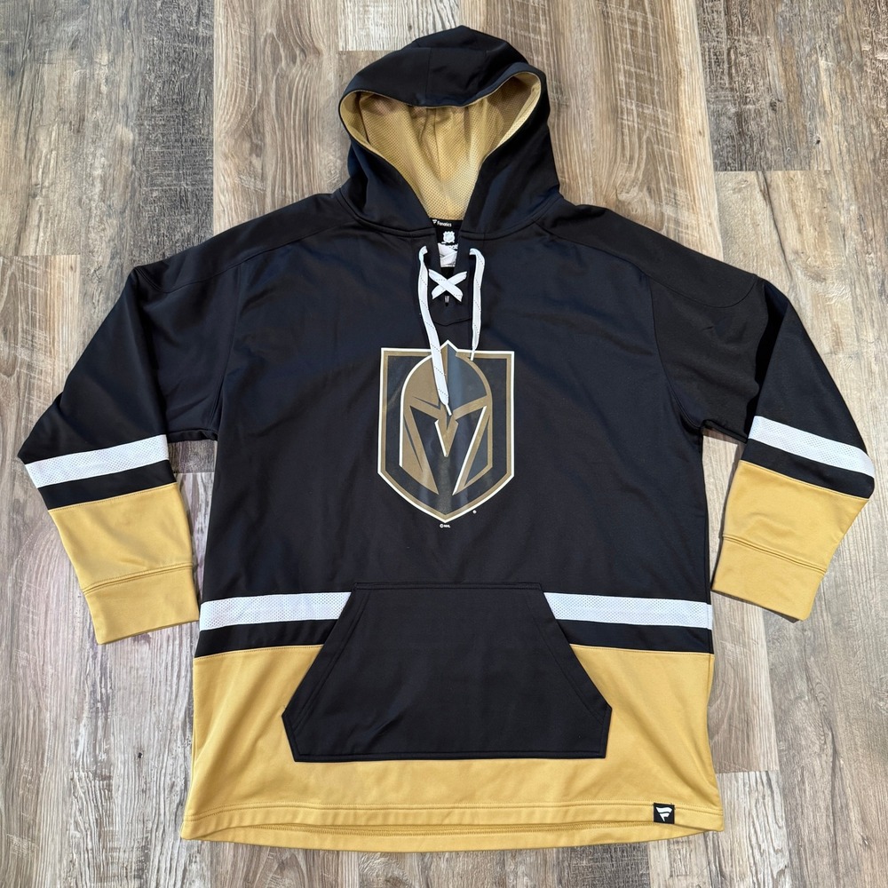 Fanatics Hoodie Mens 2XL Black Vegas Golden Knights Lace Up NHL Pullover